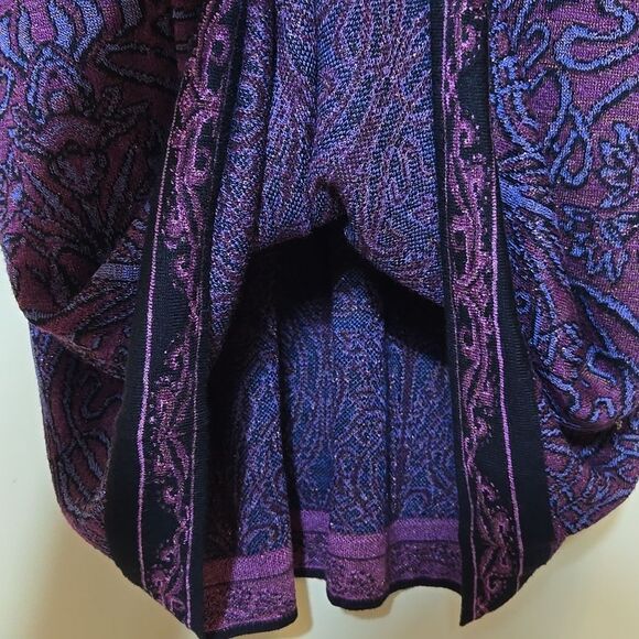 Rara Avis by Iris Apfel Fringe Sleeve Sweater Dress Size 1X Purple Arsty Western - Picture 8 of 15
